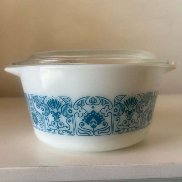 Pyrex HORIZON BLUE Casserole Dish #473 w/Lid 470C - Picture 4 of 9